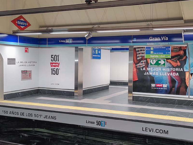 Campaña publicitaria en Metro Gran Vía