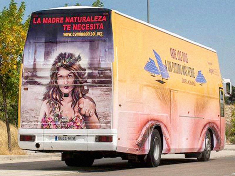 autobus campaña a favor del medioambiente