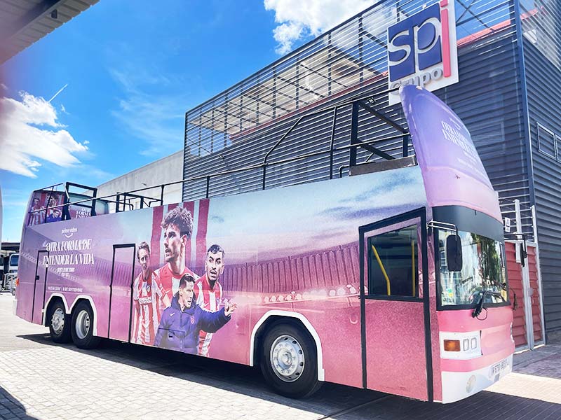 Autobús para la serie del Atlético de Madrid