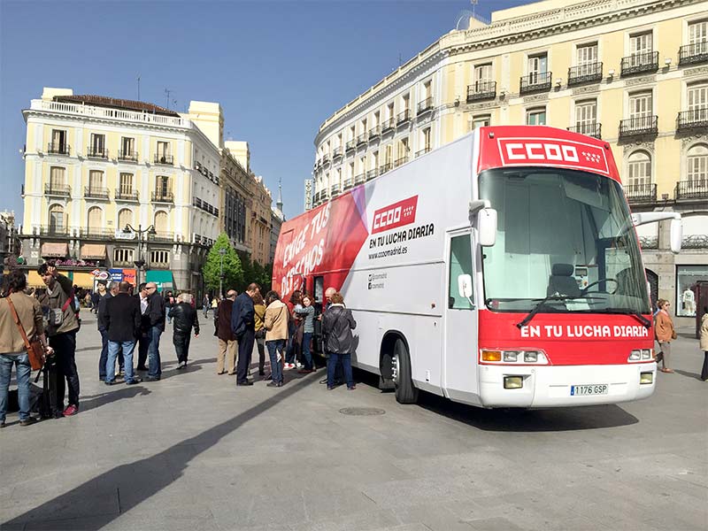 infobús de ccoo en Madrid
