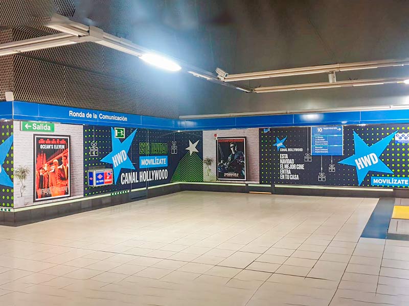Campaña publicitaria de Canal Hollywood en Metro de Madrid