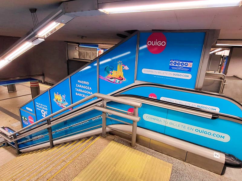 Campaña publicitaria de Ouigo en Atocha